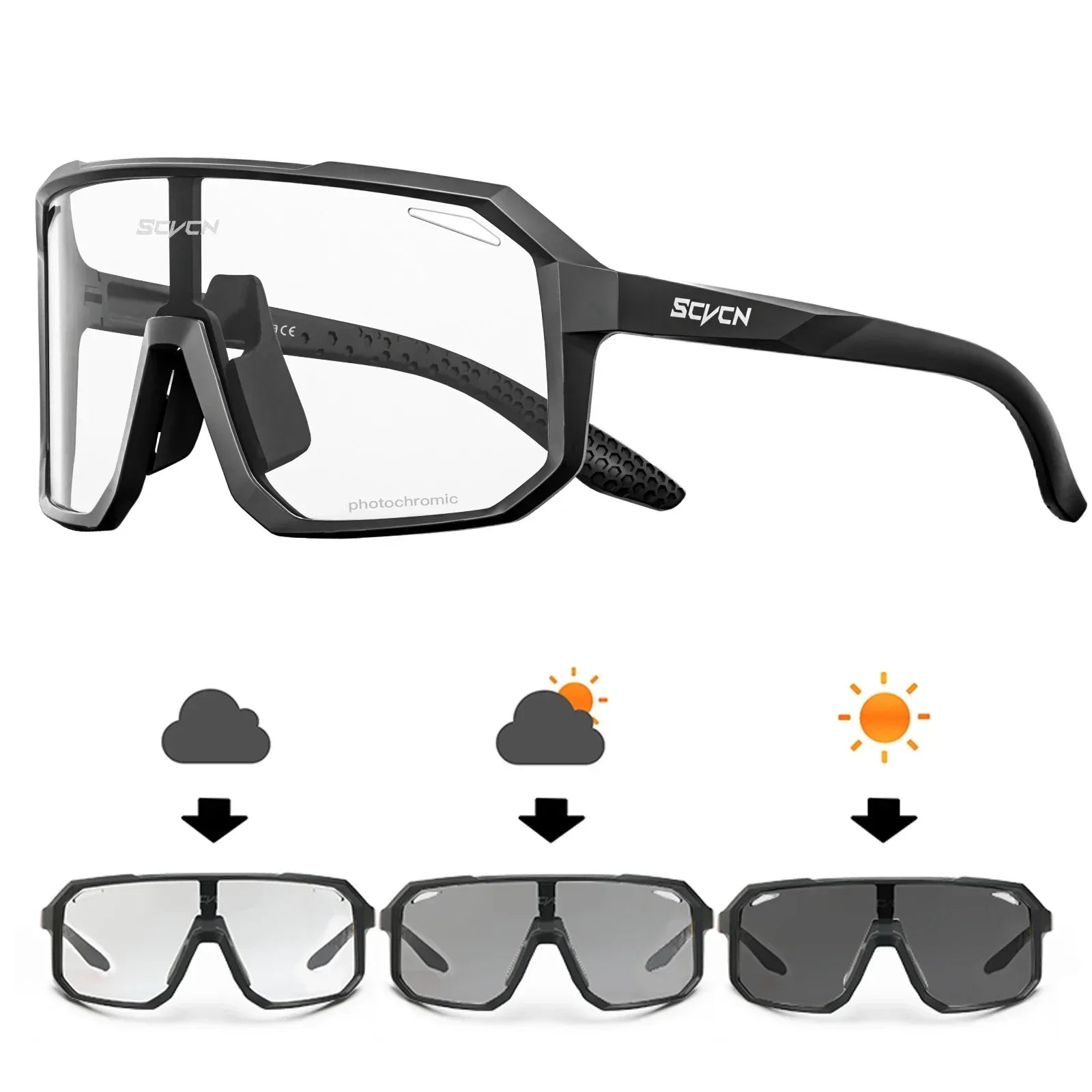 Óculos SCVCN S62 Fotocromático ou Colorido – Estilo, Proteção UV400 e Performance no Pedal - PedalOntop