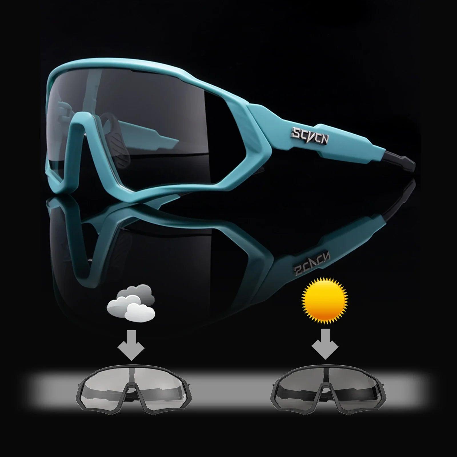 Óculos Fotocromático SCVCN TR90 – Visão Nítida, Proteção UV400 e Conforto para Pedal e Corrida - PedalOntop