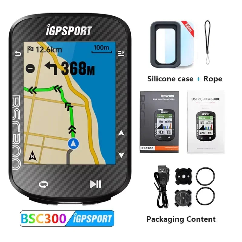 IGPSPORT BSC300 - Ciclocomputador GPS com Tela Colorida, Sensor ANT+, IPX7 e Navegação Profissional - PedalOntop